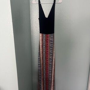Black and Multicolor Maxi Dress